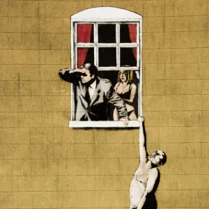 Stencil graffiti by Banksy N070360