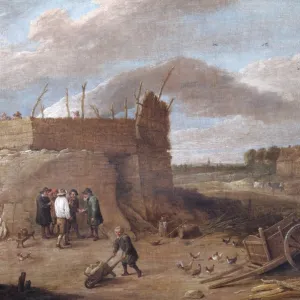 Teniers - A Lime-kiln with Figures N070547