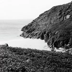 Porthcurno Beach and Rocks, Cornwall, 1928