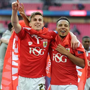 Bristol City Celebrates JPT Victory over Walsall: Joe Bryan and Korey Smith Rejoice after 2-0 Win at Wembley Stadium