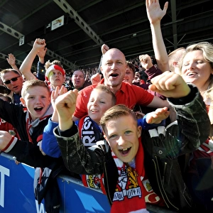 Bristol City Fans Excitement at Proact Stadium during Chesterfield vs. Bristol City Match, League One 2015