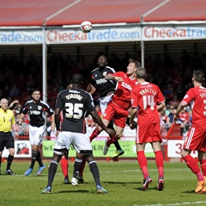 Bristol City's Nyron Nosworthy Leaps for a Header in Sky Bet League One Clash against Crawley Town