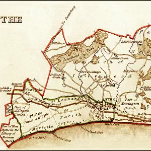 1832 Victorian Map of Hythe