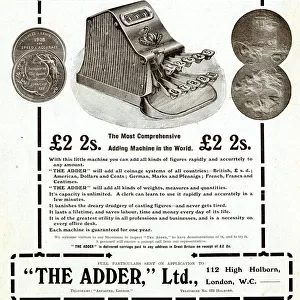Advert for The Adder Adding Machine