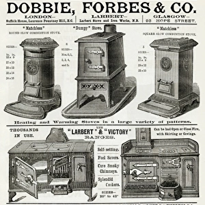 Advert for Dobble, Forbes & Co stoves and ranges 1888