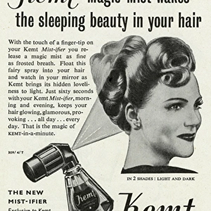 Advert for Kemt magic mist hairspray 1948