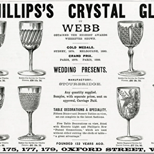Advert for Phillipss crystal glasses 1892