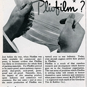 Advert for Pliofilm from Goodyear 1944