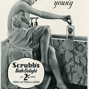 Advert by Scrubbs bath lotion 1934
