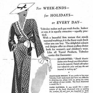 Advert for Tobralco artificial silk dress fabric Date: 1935