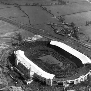 Aerial view of the 1923 Cup Final Wembley Stadium London