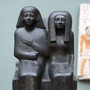 Ahmose and his mother. Egyptian statue