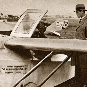 Albert, Duke of York at a glider meeting, Lympne, Kent