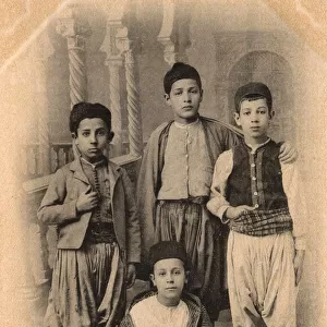 Algeria, North Africa - Four Young Ouled Boys