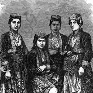 Four Armenian ladies in traditional costume