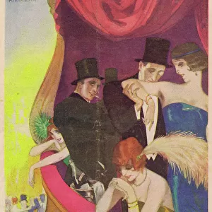 An art-deco scene from an opera box, Germany, 1924