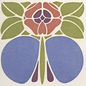 Art nouveau leaf and flower design