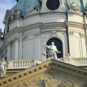 Austria. Vienna. Church of Saint Charles. Statue of the patr