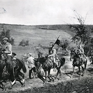 Austrian troops advancing through Serbia, WW1