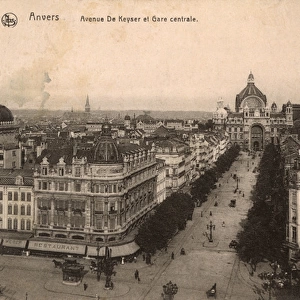 Avenue of the Kaiser and Central Station, Antwerp, Belgium
