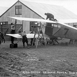 The Avro G being assembled at Larkhill in August 1912