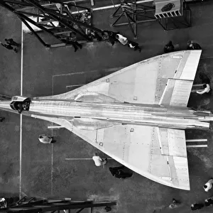 Bac 221 Supersonic Prototype in 1964 in a Hangar at Filt?