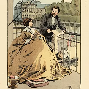 On a balcony in the rue de Rivoli, Paris, 1864