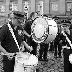 Band on parade in Liverpool, England