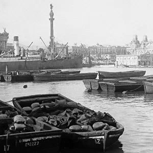 Barcelona harbour Spain early 1900s