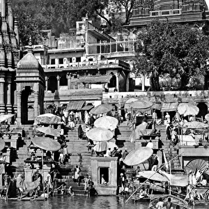 Bathing ghat, Benares (Varanasi), India