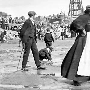 On the beach at Blackpool, Victorian period
