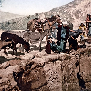 Bedouin at a well, north Affrica, circa 1890s