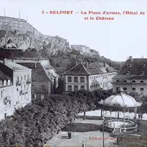 Belfort, France - La Place d armes, l Hotel de Ville, Castle
