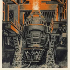 Bessemer converter in Longwy steelworks, France