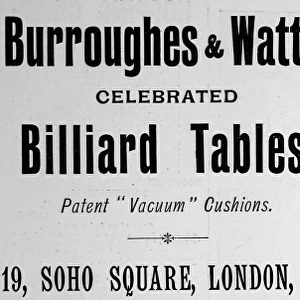 Billiard table adverts