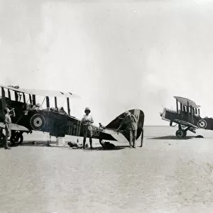 Two biplanes with resting crew, Iraq