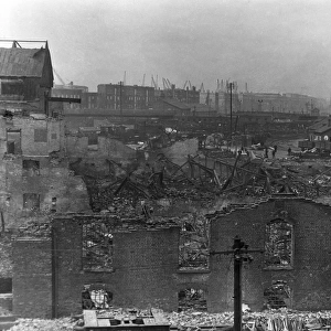 Blitz in London -- GWR yard, Millwall, London
