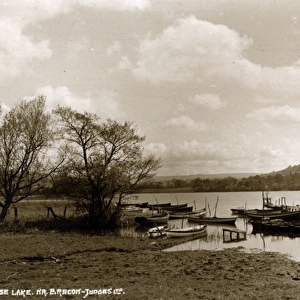 Boats by Llangorse Lake, Llangors, Powys