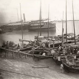 Boats tied up at Hankow, Hankou China
