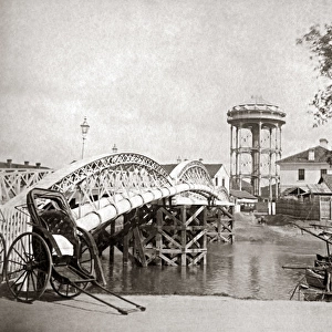 Bride and water tower, Shanghai, China, circa 1890