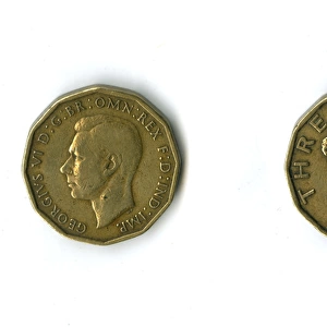 British coin, George VI threepenny bit
