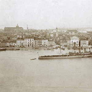 British light cruiser off Venice, Italy