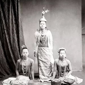c. 1880s India Burma - dancing girls dancers