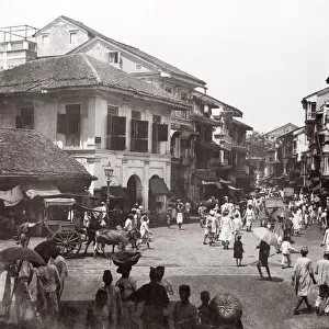 c. 1880s India - street scene, Bombay Mumbai
