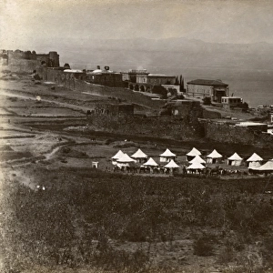 Camp on hill above Tiberias, Sea of Galilee, Israel, WW1