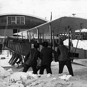 Canadian-built Curtiss JN4 Canuck C318 fitted with skis