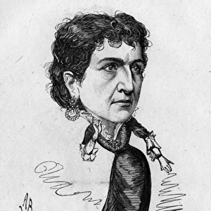 Caricature of the actress Dame Genevieve Ward