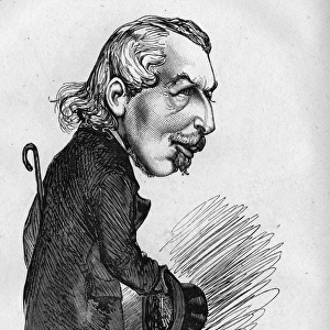 Caricature of E L Blanchard, English writer