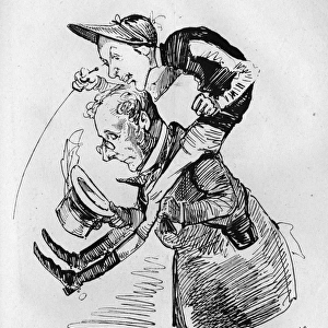 Caricature, Fred Archer, jockey, and Lord Falmouth