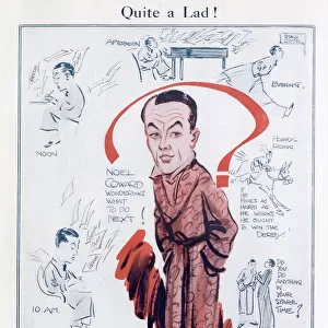 Caricature by Macmichael of Noel Coward, at that time causing a sensation with his play